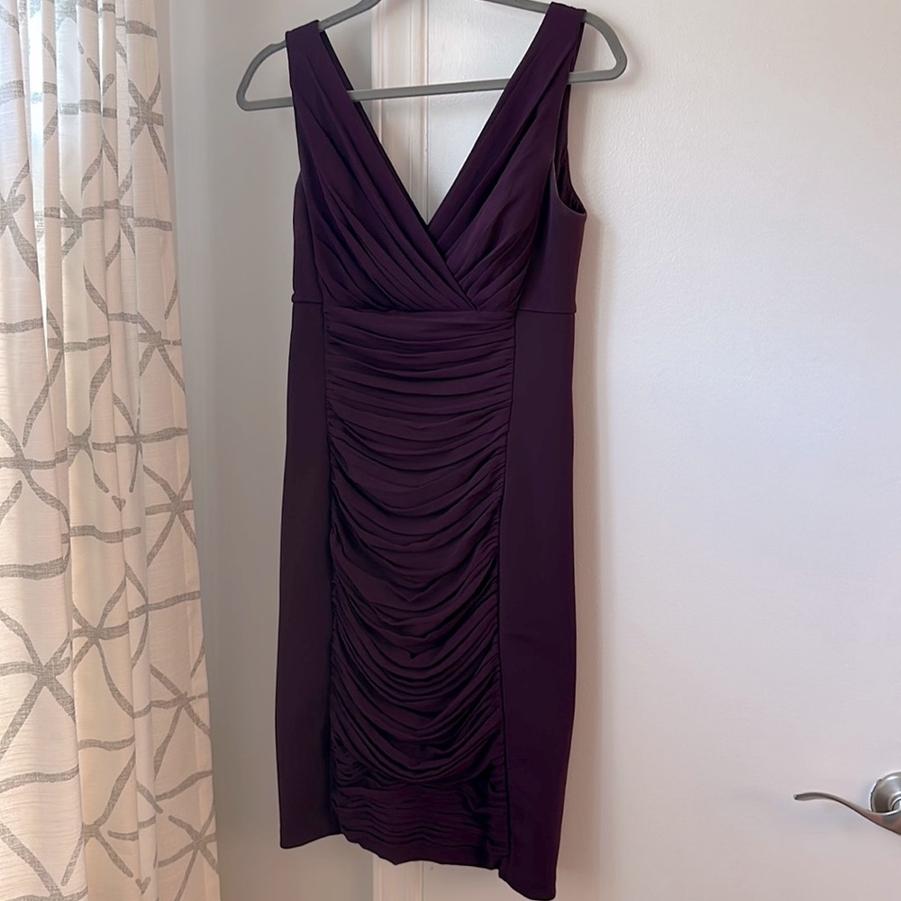 White House Black Market purple body con dress - women's size 6
